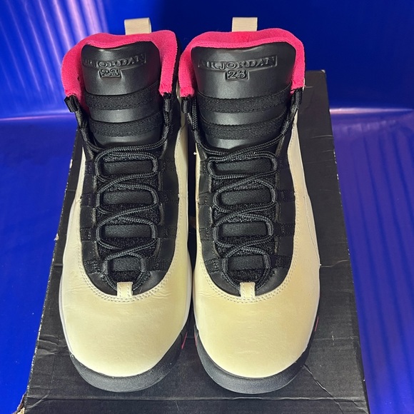 Air Jordan 10 Retro Cream/Black/Pink Size 8Y Women 9.5 Like New Fast Shipping - Picture 6 of 8